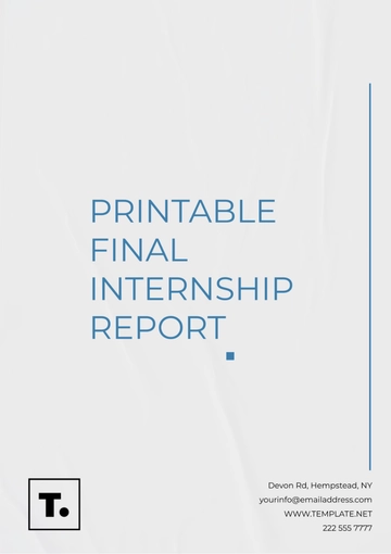 Free Printable Final Internship Report Template to Edit Online