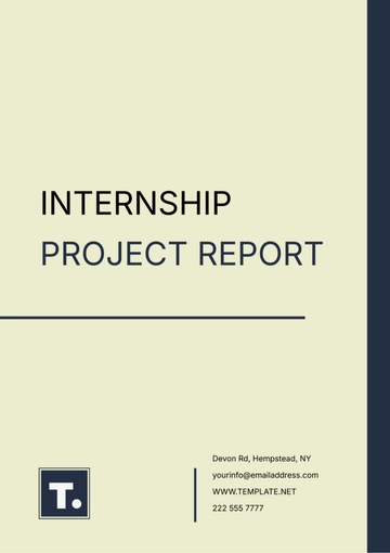 Free Internship Project Report Format Template to Edit Online