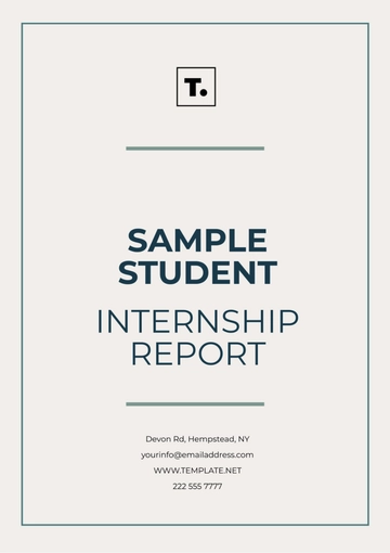 Free Sample Student Internship Report Template to Edit Online