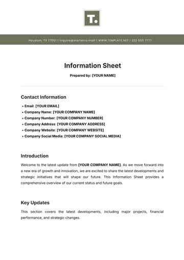 Free Information Sheet Template to Edit Online
