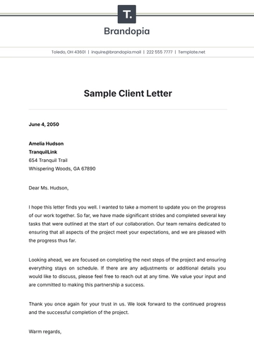 Free Sample Client Letter Template to Edit Online