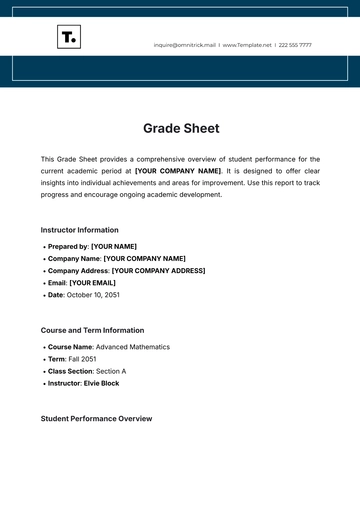 Free Grade Sheet Template to Edit Online