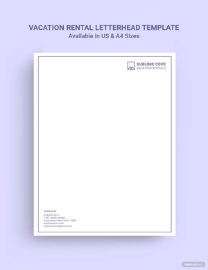 Vacation Rental Letterhead Template