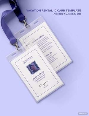 Vacation Rental ID Card Template