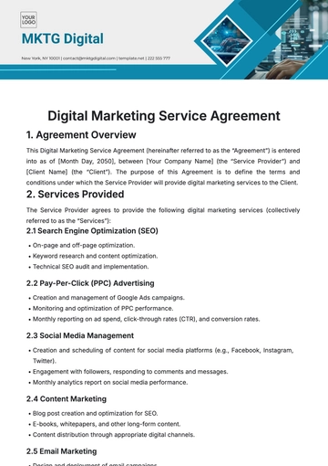 Free Digital Marketing Service Agreement Template to Edit Online Free Digital Marketing Service Agreement Template to Edit Online