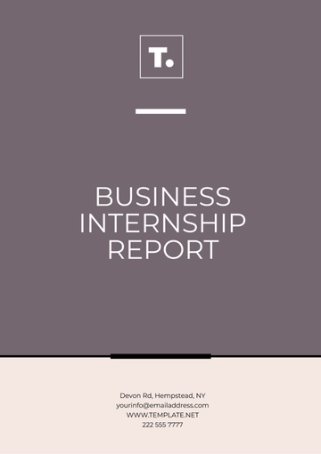 Free Business Internship Report Template to Edit Online