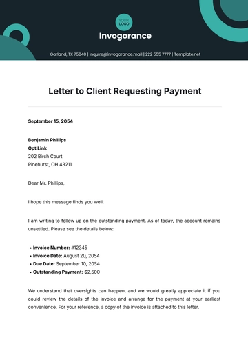 Free Letter to Client Requesting Payment Template to Edit Online