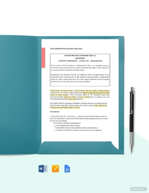 Subcontractor Statement Template