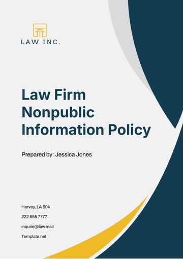 Free Law Firm Nonpublic Information Policy Template to Edit Online
