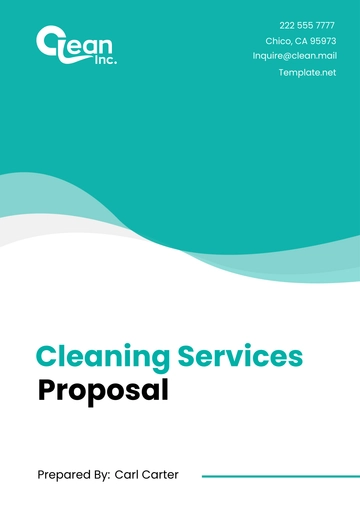 Free Cleaning Services Proposal Template to Edit Online