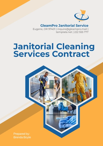 Free Janitorial Cleaning Services Contract Template to Edit Online