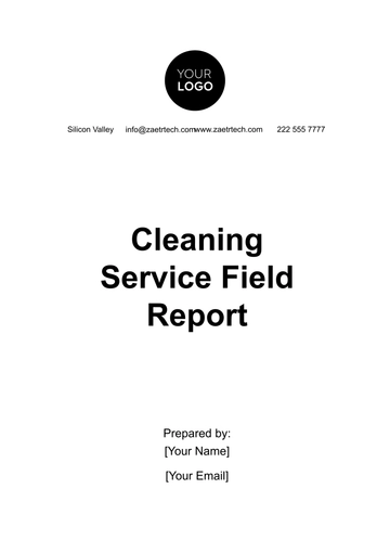 Free Cleaning Service Field Report Template to Edit Online