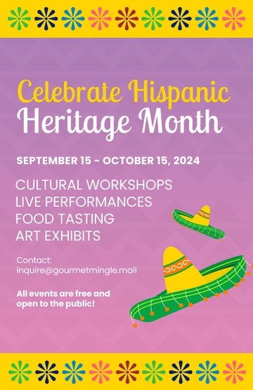 Free Hispanic Heritage Month Printable Poster Template to Edit Online Free Hispanic Heritage Month Printable Poster Template to Edit Online