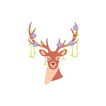 Free Floral Deer Clipart to Edit Online