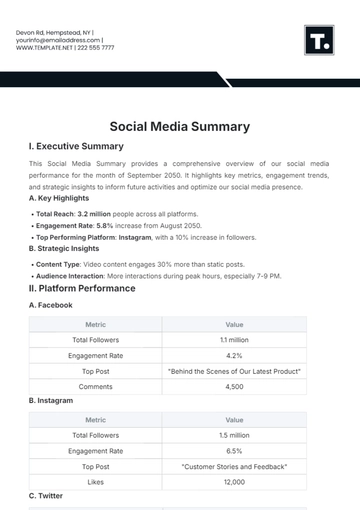 Free Social Media Summary Template to Edit Online