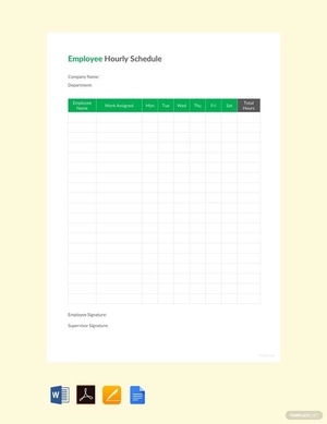 Employee Hourly Schedule Template