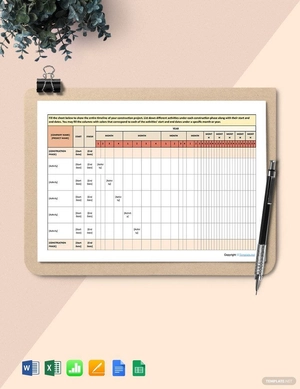 Basic Construction Schedule Template