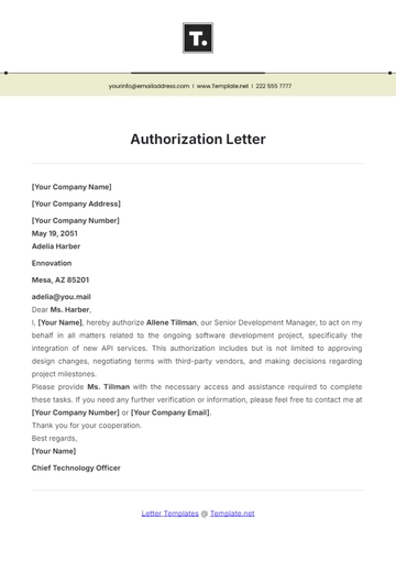 Free Authorization Letter Template to Edit Online