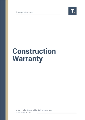 Free Construction Warranty Template to Edit Online | Template.net