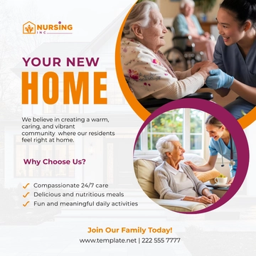 Free Nursing Home Social Media Template to Edit Online