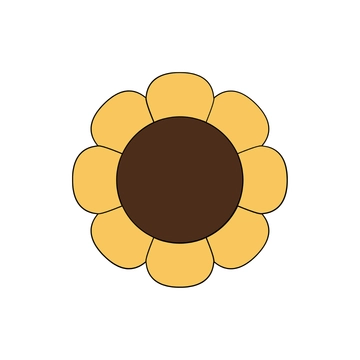 Free Simple Sunflower Clipart to Edit Online