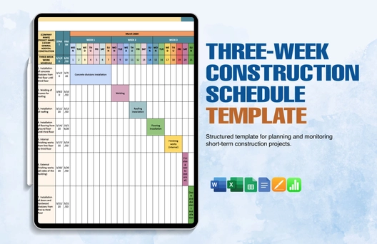 Three-Week Construction Schedule Template
