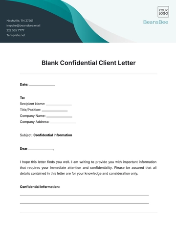 Free Blank Confidential Client Letter Template to Edit Online