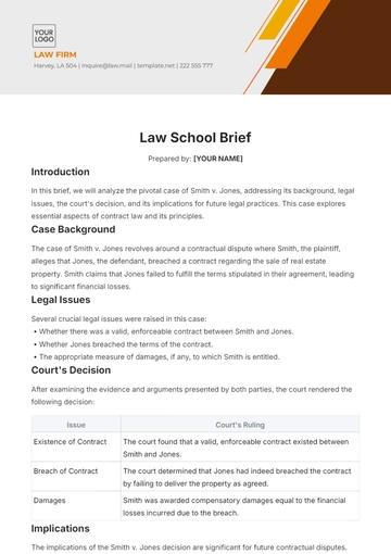 Free Law School Brief Template to Edit Online