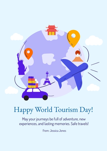 Free World Tourism Day Greeting Template to Edit Online Free World Tourism Day Greeting Template to Edit Online