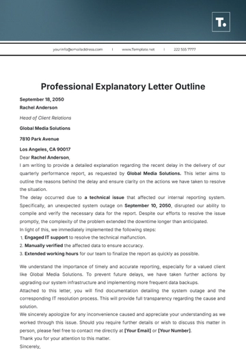 Free Explanatory Letter Outline Template to Edit Online