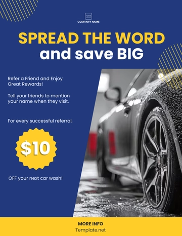 Free Car Wash Referral Flyer Template to Edit Online