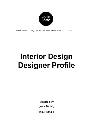 Free Interior Design Designer Profile Template to Edit Online