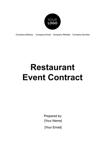 Free Restaurant Event Contract Template to Edit Online