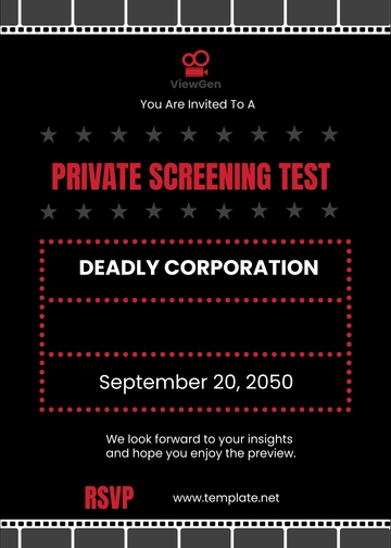 Free Movie Theater Screening Invitation Template to Edit Online