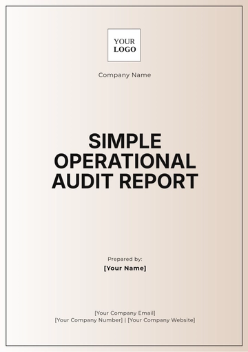 Free Simple Operational Audit Report Template to Edit Online