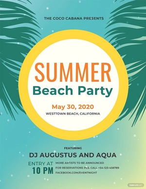 Beach Party Flyer Sample Template
