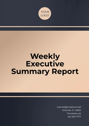 Free Weekly Executive Summary Report Template to Edit Online