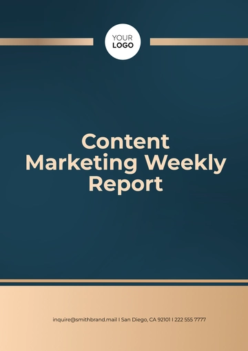 Free Content Marketing Weekly Report Template to Edit Online