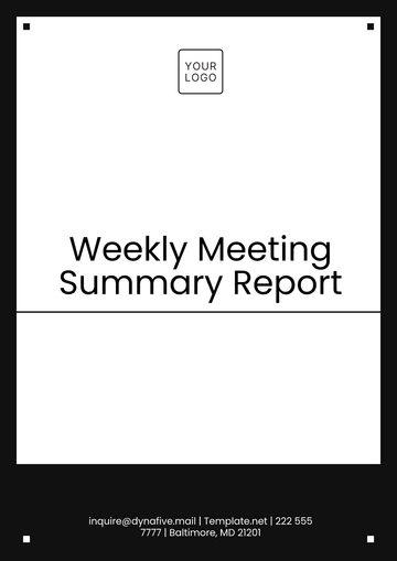 Free Weekly Meeting Summary Report Template to Edit Online