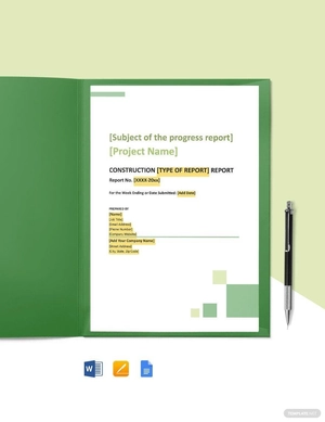 Simple Construction Report Template