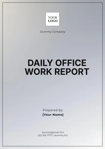 Free Daily Office Work Report Template to Edit Online