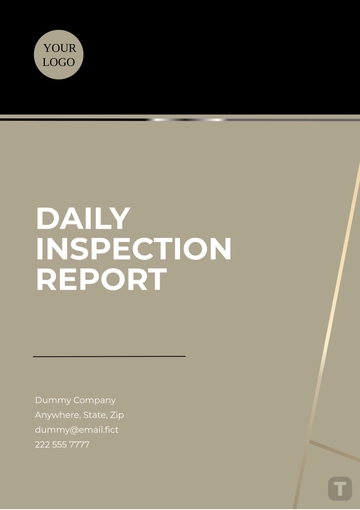 Free Daily Inspection Report Template to Edit Online