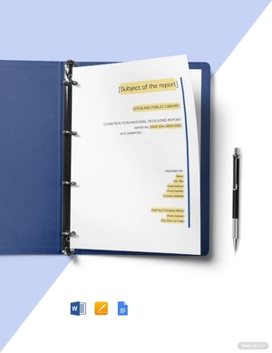 Construction Material Receiving Report Template