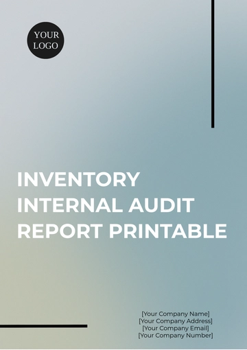 Free Inventory Internal Audit Report Printable Template to Edit Online