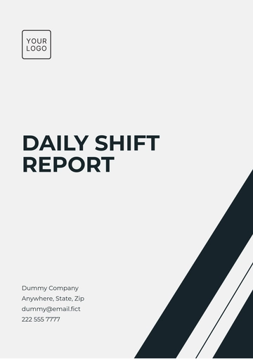 Free Daily Shift Report Template to Edit Online