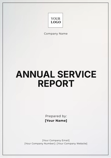 Free Annual Service Report Template to Edit Online