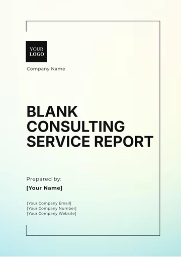 Free Blank Consulting Service Report Template to Edit Online