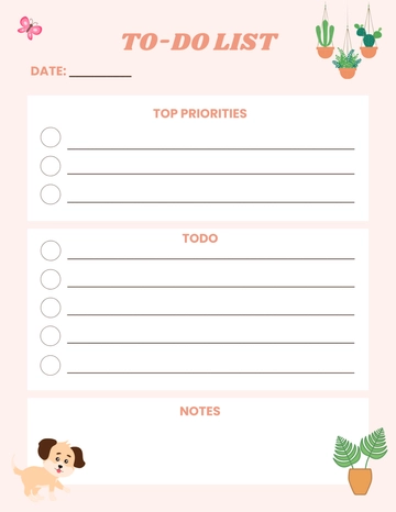 Free Cute Printable To Do List Template to Edit Online | Template.net