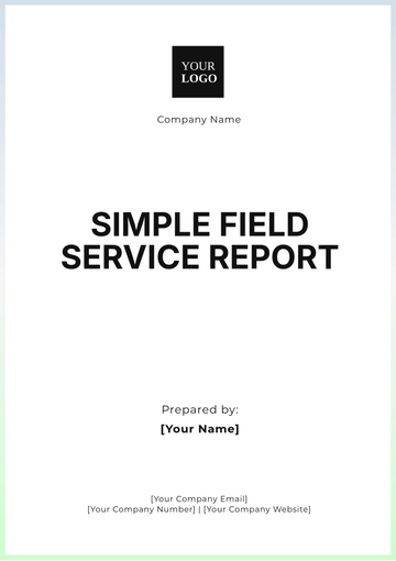 Free Simple Field Service Report Template to Edit Online