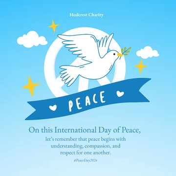 Free Blue International Day of Peace Instagram Post Template to Edit Online